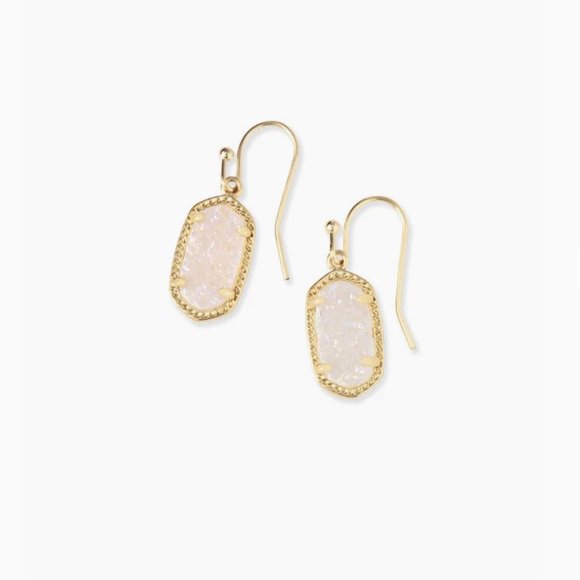Kendra Scott Lee Gold Earrings Iridescent Drusy